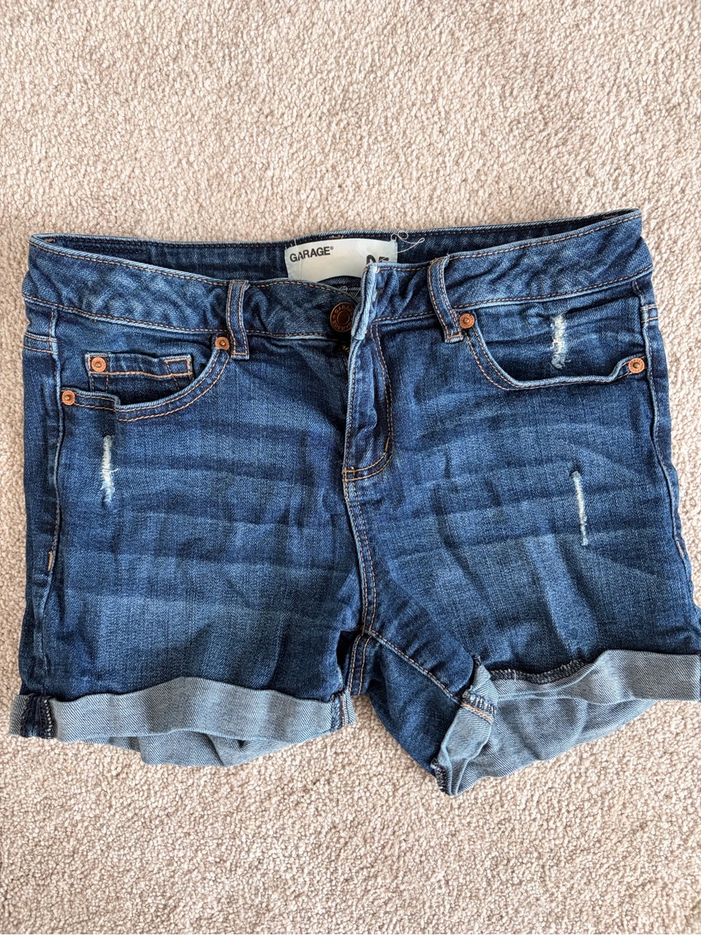 Garage Women's Blue Distressed “Favourite” Denim Shorts